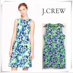 J.crew green and blue floral dress